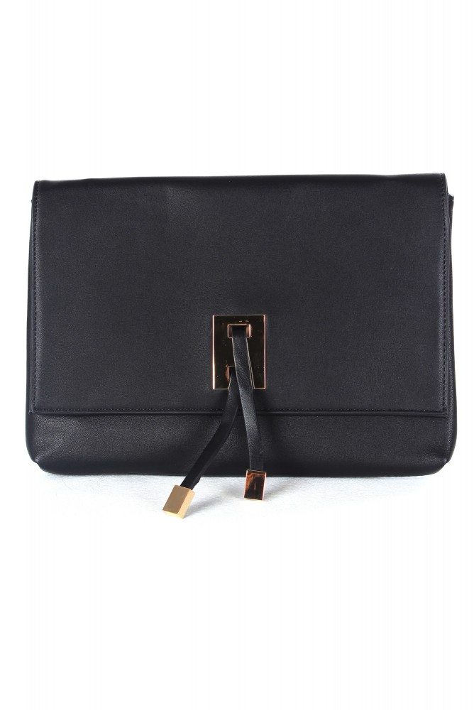 classic flap cluth black handbag photo