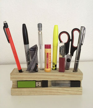 Idea for pencil holder with a kicker